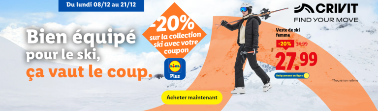 lidl -20% sur collection ski