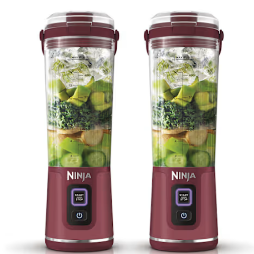 Blender portable sans fil Ninja Blast – Cranberry (Lot de deux)