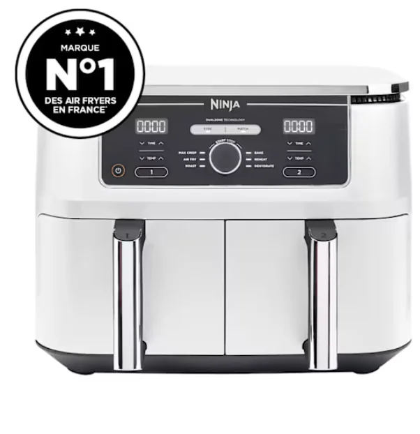 Air Fryer Ninja double compartiment XL, 6-en-1, 9,5 L Blanc, AF400EUWH